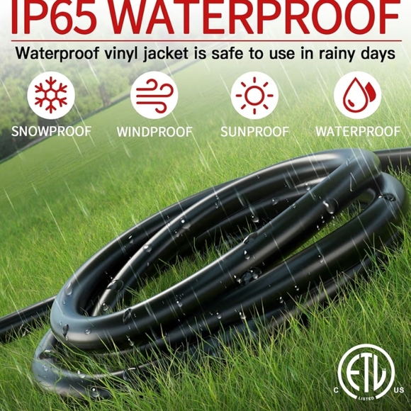 25FT Outdoor Extension Cord - Black - Picture 6 of 7